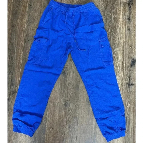 LOVE TREE Joggers Womens Medium Blue Pull On Tapered Leg Drawstring Pockets - Picture 1 of 5